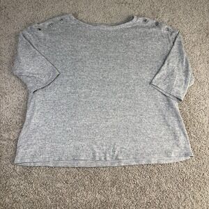 89th + Madison Top Womens 2X Plus Grommet Shoulder Gray Knit Casual Blouse